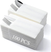 6 x Brand New LEKOCH 100 PCS White Disposable Letter Napkins Air Laid Fabric-Like Wedding Napkins Premium QUALITY, 43x30 - RRP €122.4