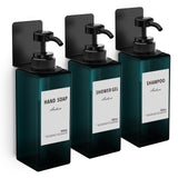 2 x RAW Customer Returns Anhow 3 Soap Dispenser Wall Mounting Set, 500 ml Soap Dispenser Wall No Drilling Plastic Dishwasher Dispenser for Kitchen and Bathroom - Blue - RRP €43.98