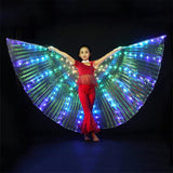 1 x RAW Customer Returns Tongdejing Belly Dance Wings LED Belly Dance Wings Luminous B Butterfly Wings with Telescopic Stick for Kids Bar LED Wings Belly Dance Halloween Stage Wear Colorful  - RRP €33.71