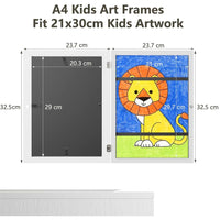 1 x Brand New ViViKaya 2 Pieces Children s Drawing Frames, Children s Drawing Frame with Fixed Strap, Openable A4 Wall Frames - White - RRP €25.3