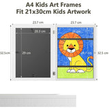 1 x Brand New ViViKaya 2 Pieces Children s Drawing Frames, Children s Drawing Frame with Fixed Strap, Openable A4 Wall Frames - White - RRP €25.3