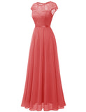 1 x RAW Customer Returns DRESSTELLS Women s Evening Dresses Elegant for Wedding Cocktail Dress Lace Ball Gowns Maxi Length Coral M - RRP €67.3