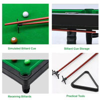 1 x RAW Customer Returns Mini Pool Table, Billiards Table with 11 Balls, 2 Cues and 1 Triangle, Portable Table Set for Kids and Adults - RRP €30.0