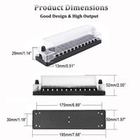 1 x RAW Customer Returns Greluma 1 Piece 12 Way Marine Blade Fuse Block with Negative Bus ATC ATO Waterproof Automotive Fuse Box Standard Circuit Holder Panel for Boat, Yacht, Vehicle - RRP €18.91