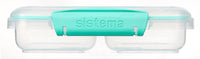 1 x RAW Customer Returns Sistema 4-pack Lunchbox Small Split To Go, divided into 2 sections, 350ml, color mint - RRP €26.06