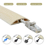 1 x RAW Customer Returns Self-Adhesive Floor Cable Protectors, Cable Cover, Soft Walkable PVC Cable Duct, Cable Cover, for Hiding and Protecting Cables in Homes, Offices 1.5 Meter, Wood Grain C  - RRP €18.99