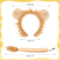 90 x Brand New Lion costume lion headband set lion costume headband consisting of lion ears and mane tail for children adults carnival animals cosplay carnival theme party fancy dress costumes - RRP €1728.0