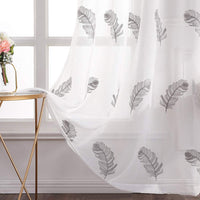 1 x RAW Customer Returns MIULEE Sheer Curtain Voile Flowers Embroidery Curtains with Eyelets Transparent Curtain 2 Pieces Eyelet Curtain Gauze Paired Scarves Window Curtain for Living Room Bedroom 145 cm x 140 cm H x W Set of 2 - RRP €27.22