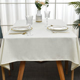 1 x RAW Customer Returns Plenmor Linen Tablecloth White Cotton Tablecloths White Tablecloth Washable White Tablecloth Linen Look Tablecloth Rectangular Cotton Tablecloth White, 135 x 220 cm  - RRP €31.25