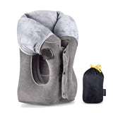 1 x RAW Customer Returns vapesoon Inflatable Travel Pillow for Neck, Face, Head and Body - Travel Pillow for Airplane, Train, Office Gray  - RRP €24.58