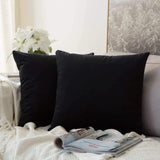 1 x RAW Customer Returns MIULEE Pack of 2 Velvet Cushion Cover Decorative Cushion Cover Sofa Cushion Lumbar Cushion Throw Cushion Cover Black 45 x 45 cm - RRP €15.99