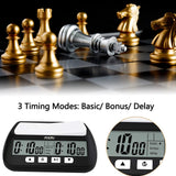 1 x RAW Customer Returns FCXJTU Chess Clock Digital Chess Timer for Board Games with Alarm, Professional Multifunctional Portable Chess Clock Timer, 2 AA Batteries Included Black  - RRP €22.18