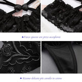 2 x Brand New HOTSO V-string panties, floral hole women string thong lace sexy underwear crotch G-string ladies lingerie thongs daily life commuting office party bar dating 4-piece set - RRP €55.2