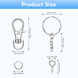 1 x RAW Customer Returns 120 pieces key ring set with 30 pieces key rings with chain, 30 pieces key ring carabiners, 30 pieces split rings and 30 pieces screw eye pins for DIY key crafts silver . - RRP €6.02