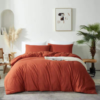 1 x RAW Customer Returns Michorinee Duvet Cover 140 x 200 cm Terracotta Single Bed Linen Microfiber with Zipper Solid Color Adult Bedding with 1 Pillowcase 65 x 65 cm - RRP €20.4