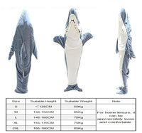 1 x RAW Customer Returns Hengrongshen Shark Blanket, Shark Blanket to Wear with Sleeves, Shark Wearable Blanket Fluffy, Hoodie Shark Blanket, Shark Blanket Shark Pajamas for Shark Lovers, Teenagers, Adults L  - RRP €34.13