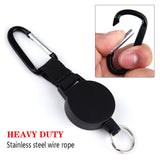 1 x RAW Customer Returns Kuuqa 2 pcs Key Heavy-duty Key Chain Lanyard Retractable Key Chain ID JoJo Retractable Key Reel ID Badge Holder with 65 cm 25 inch Steel Wire Rope - RRP €9.83