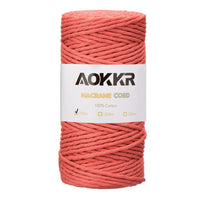 2 x Brand New AOKKR Macram Thread, 3mm x 100m, 1 Ply Cotton Thread, Not Easy to Fray, Natural Cotton Cord for Crafts, Wall Hangings, Decorative Projects, Recyclable, Rust Red - RRP €25.98