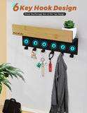 3 x Brand New aullalah wooden key board with shelf - key holder black steel - key board with 6 hooks - key holder wall for hallway and entrance area - RRP €38.31