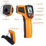 1 x RAW Customer Returns KETOTEK Infrared Thermometer Laser Digital IR Thermometer pyrometer Food Non-Contact Thermometer Gun -50-600 -58-1112 F Thermometer Temperature Tester Yellow  - RRP €19.98