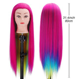 1 x RAW Customer Returns TopDirect 31.5 Mannequin Head Synthetic Fiber Hair Hairdressing Mannequin Doll, Cosmetology Training Doll with Stand Hair Styling Accessories Kit Set - RRP €24.19