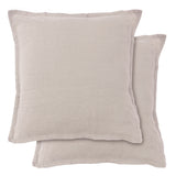 1 x RAW Customer Returns MATT ROSE Set of 2 Pillowcases 65x65 cm Plain WASHED Linen 100 Washed Linen OEKO-TEX Natural - RRP €39.9