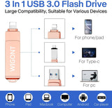 1 x RAW Customer Returns WIGONT 256GB USB stick for iPhone is a storage device designed to expand the storage capacity of i0S iPad Android devices. USB stick is no app required. iPhone USB stick for i0S iPad PC. - RRP €37.82