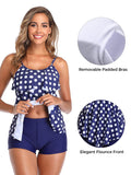 1 x RAW Customer Returns Summer Mae Women s Swimwear Two Piece Adjustable Tankini Sleeveless Blue Dots XXL - RRP €34.99