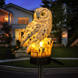 1 x RAW Customer Returns WHATOOK Owl Shape Light LED Solar Garden Light Owl Lawn Lamp Waterproof Solar LED Lights Outdoor Lighting Night Light Decorative Home Garden White  - RRP €18.99