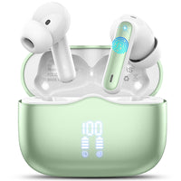 1 x RAW Customer Returns xinwld Bluetooth Headphones, Headphones Wireless Bluetooth 5.3 In Ear Headphones with 4 ENC Noise Cancelling Mic, Wireless Headphones Deep Bass Wireless Earbuds 40H, IP7 Waterproof Earbuds, Green - RRP €32.99