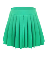 1 x Brand New FEOYA Women Sexy Mini Pleated Skirts Girls Y2k High Waist A-Line Skirt Club Tennis Skater Mini Micro Skirts Green M - RRP €28.22