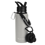 1 x RAW Customer Returns Belle Vous Stainless Steel Water Bottle with 2 Lids - Double-Walled Vacuum Thermo Drinking Bottle 1L with Straw Lid for Hot Cold Drinks - BPA-Free, Leak-Proof Sports Home Drinking Bottle - Gray - RRP €23.99