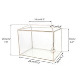 1 x RAW Customer Returns NCYP 26x15x20cm Silver Glass Card Box with Slot and Lock for Birthday Party, Handmade Geometric Card Holder, Home Decoration, Plant Terrarium Only Glass Box and Lock  - RRP €49.99