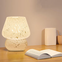 1 x RAW Customer Returns MLOQI Mushroom Table Lamp for Living Room Bedroom Lights Glass Nightlight with a 3 Color Bulb, Night Light, Bedside Lamp Gifts for Friends Mini Lamp White B  - RRP €37.3