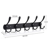 1 x RAW Customer Returns LYLIN coat hooks hook rail, coat hook stainless steel rustproof towel hook wall hook coat rail vintage jacket holder wall matt black, 15 hooks, 2pcs  - RRP €26.83