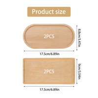 1 x Brand New SPJUMHONG73 Bamboo Tray, 4 Pieces Rectangular Bamboo Tray with Oval Wooden Tray Small Bamboo Tray Serving Plate Bamboo for Coasters Tea Coffee Cake - RRP €20.4