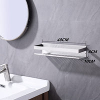 1 x RAW Customer Returns HomeHeng Shower Shelf No Drilling Bathroom Shelf Shower Shelf Wall Shelf Stainless Steel Shower Basket Bathroom Shelf Shower Shelf Wall Mounted Brushed Nickel H91107-40BN - RRP €29.08