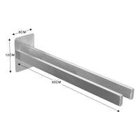 1 x RAW Customer Returns Qiannhee towel holder without drilling, self-adhesive towel rail, stainless steel SUS304 40 cm, double towel holder, silver, 2 arms, brushed, wall-mounted towel holder for bathroom, kitchen, etc. - RRP €25.98