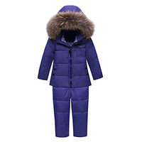 1 x RAW Customer Returns amropi Unisex Child Ski Suit 2-Piece Winter Snow Suit Jacket with Hood and Pants Purple, 2-3 Years - RRP €69.99