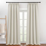 1 x RAW Customer Returns PONY DANCE Heat-insulating curtains living room curtains with ruffle tape set of 2 H 245 x W 140 cm blackout curtain ruffle tape for rail system thermal curtain against the cold, light beige - RRP €35.45