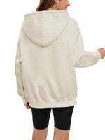 1 x RAW Customer Returns Famulily Women s Hoodie Casual Winter Warm Fleece Pullover with Hood Sweatshirt Long Sleeve Pullover with Pockets Beige L - RRP €38.3