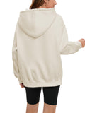 1 x RAW Customer Returns Famulily Women s Hoodie Casual Winter Warm Fleece Pullover with Hood Sweatshirt Long Sleeve Pullover with Pockets Beige M - RRP €38.3