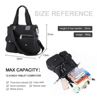 1 x RAW Customer Returns EVEOUT Women s Handbag Multi Pocket Large Shoulder Bag Hobo Bags for Travel Work School Camping Shipping Style 2 Black  - RRP €26.6