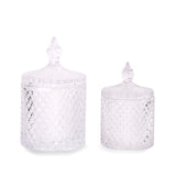 1 x RAW Customer Returns R FLORY 2 Storage Jars Storage Container with Lid Glass Jars Cosmetic Organizer Cotton Swab Container Kitchen Bathroom Accessories Storage Jar - RRP €27.22