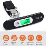 1 x RAW Customer Returns FREETOO Luggage Scale Portable Digital Suitcase Scale LCD Display with Backlight Tare Function Practical for Travel Family Life up to 50KG Black  - RRP €13.99