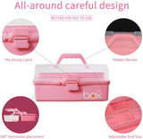 1 x RAW Customer Returns Creahaus 12 Inch Multipurpose Storage Box Organizer Tool Boxes Arts Craft Case Sewing Organizer Medical Box First Aid Box Pink  - RRP €23.8