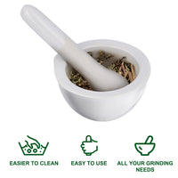 1 x RAW Customer Returns iplusmile 2 Sets White Ceramic Mortar and Pestle Small Stone Bowl Porcelain Medicine Crusher Grinding Bowl Stick for Spice Pill Crusher - RRP €25.73