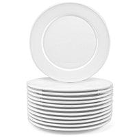 1 x RAW Customer Returns Foraineam 12 pieces porcelain dinner plates 20 cm salad plates dinner plates flat plates breakfast plates dessert plates for household catering tableware - white - RRP €35.99