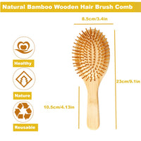 22 x Brand New Hairbrush, Bamboo Hairbrush, Anti Static Detangling Massage Hair Comb, Bamboo Air Cushion Comb for Straight Curly Fine Hair Wavy Dry Wet Thick - RRP €197.78