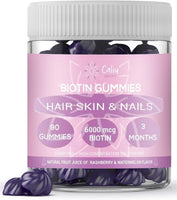 1 x RAW Customer Returns Biotin Gummies 6000 mcg per gummy 90 gummy bears 3 months Reduces hair loss Promotes skin and nail growth Gummy with multivitamin, folic acid, biotin Sugar free, flavor blackberry - RRP €22.8